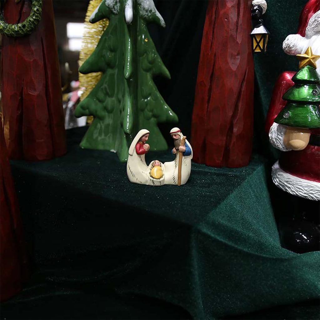 BINGTAOHU Nativity Sets & Figures Christmas Nativity Set Nativity Scene Christmas Village Set Christmas Resin Decoration Nativity Gold Wall Effect Holy Family Tabletop Decoration Gift