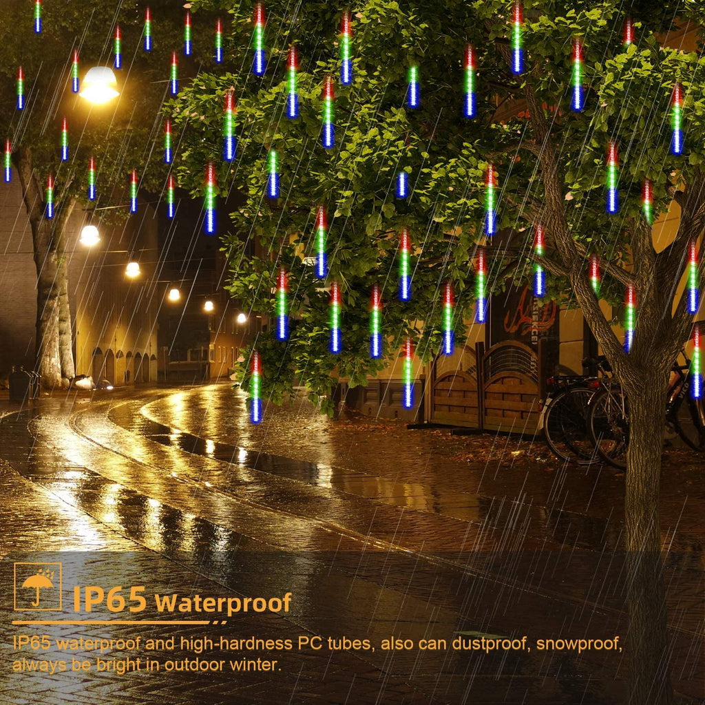 Rirool Meteor Shower Rain Lights, Valentine Lights 50cm 10 Tubes 540 LED Icicle Snow Falling Christmas Lights Outdoor Raindrop Lights, Xmas Wedding Party Tree Holiday Decoration, Blue