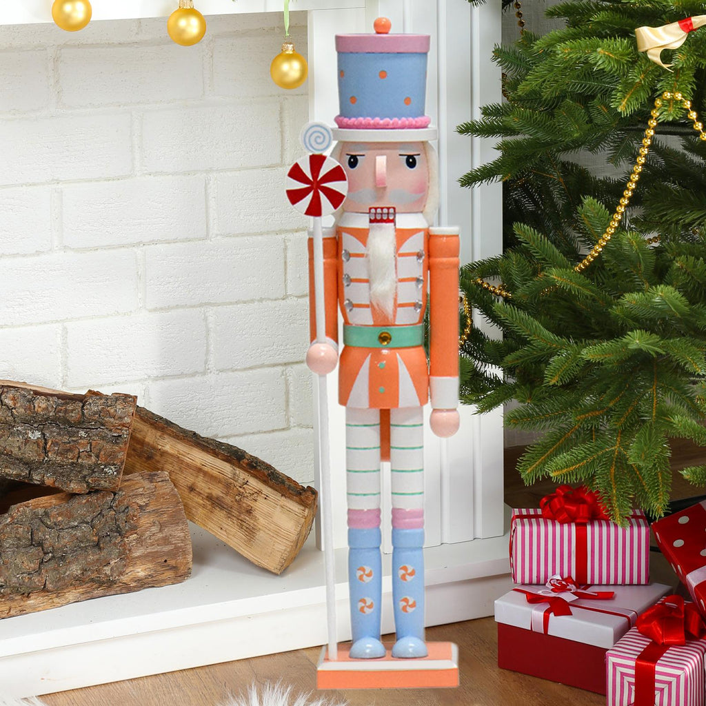 QSTDGVPW Nutcracker Figurine Christmas Decorations Desk Ornament Crafts Table Centerpiece Orange