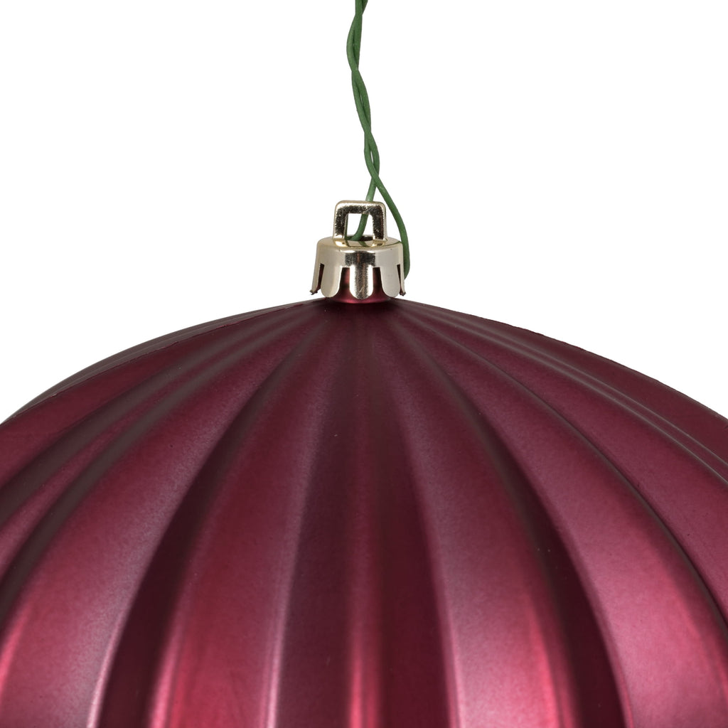 Vickerman 5.7" Burnished Orange Matte Onion Christmas Ornament, UV treated, Set of 3