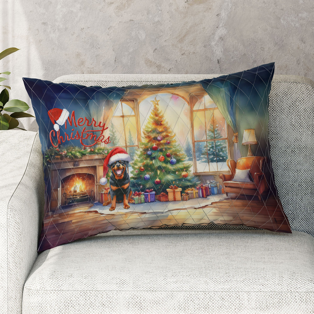 Merry Christmas French Bulldog Santa Hat Xmas Tree Winter Holiday Quilt Bedding Set Dog Lover Gifts 1 Blanket Bed Cover 2 Pillowcases - 01013
