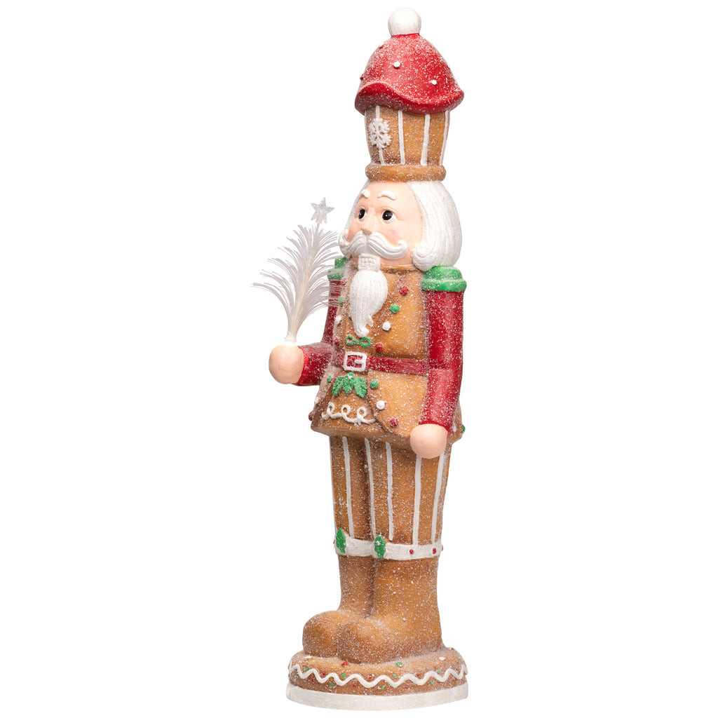 Northlight LED Lighted Gingerbread Christmas Nutcracker - 29" - Brown and Red