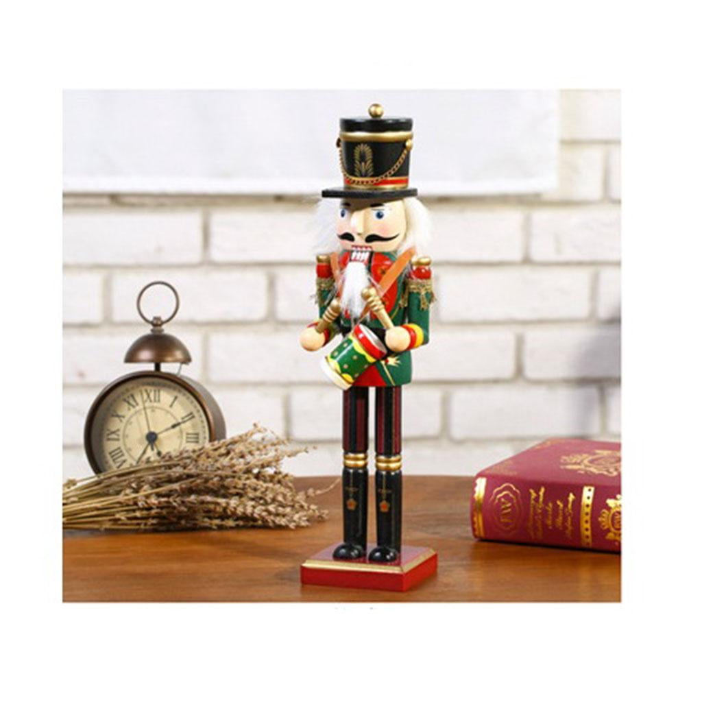 4 Piece Festive Traditional Wooden 12 Inch Multi-Coloured Soldier Swordsman Nutcracker Christmas Shelves Living Room Bedroom Home Decoration