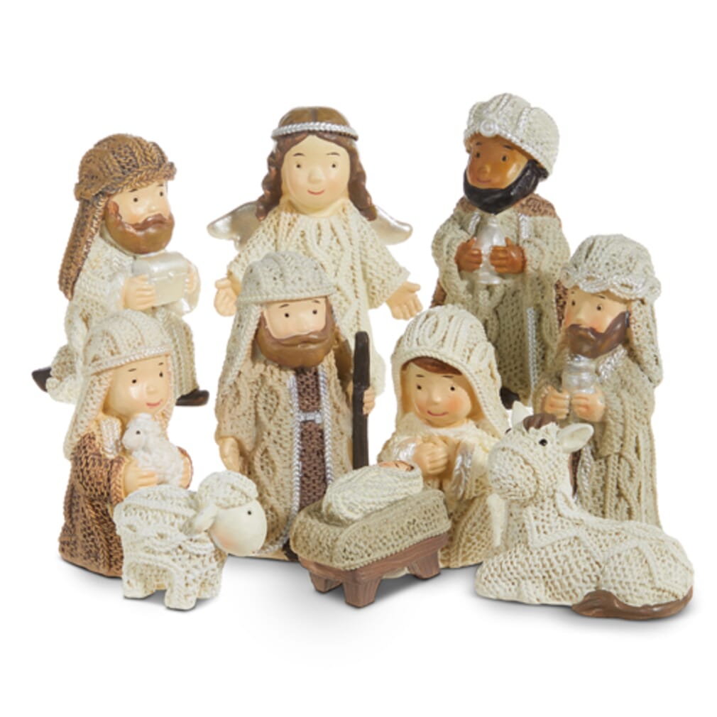 Christmas Nativity Set with Wise Men, Holy Family Manger, 10 Pieces, 2.5 Inch Tall