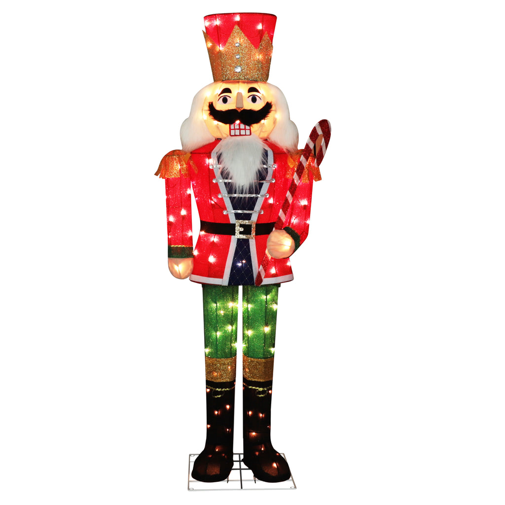 VEIKOUS 5ft Christmas 3D Nutcracker Soldier Decoration, Indoor & Outdoor Decoration W/ Ground Stakes and Candy Cane for Holiday