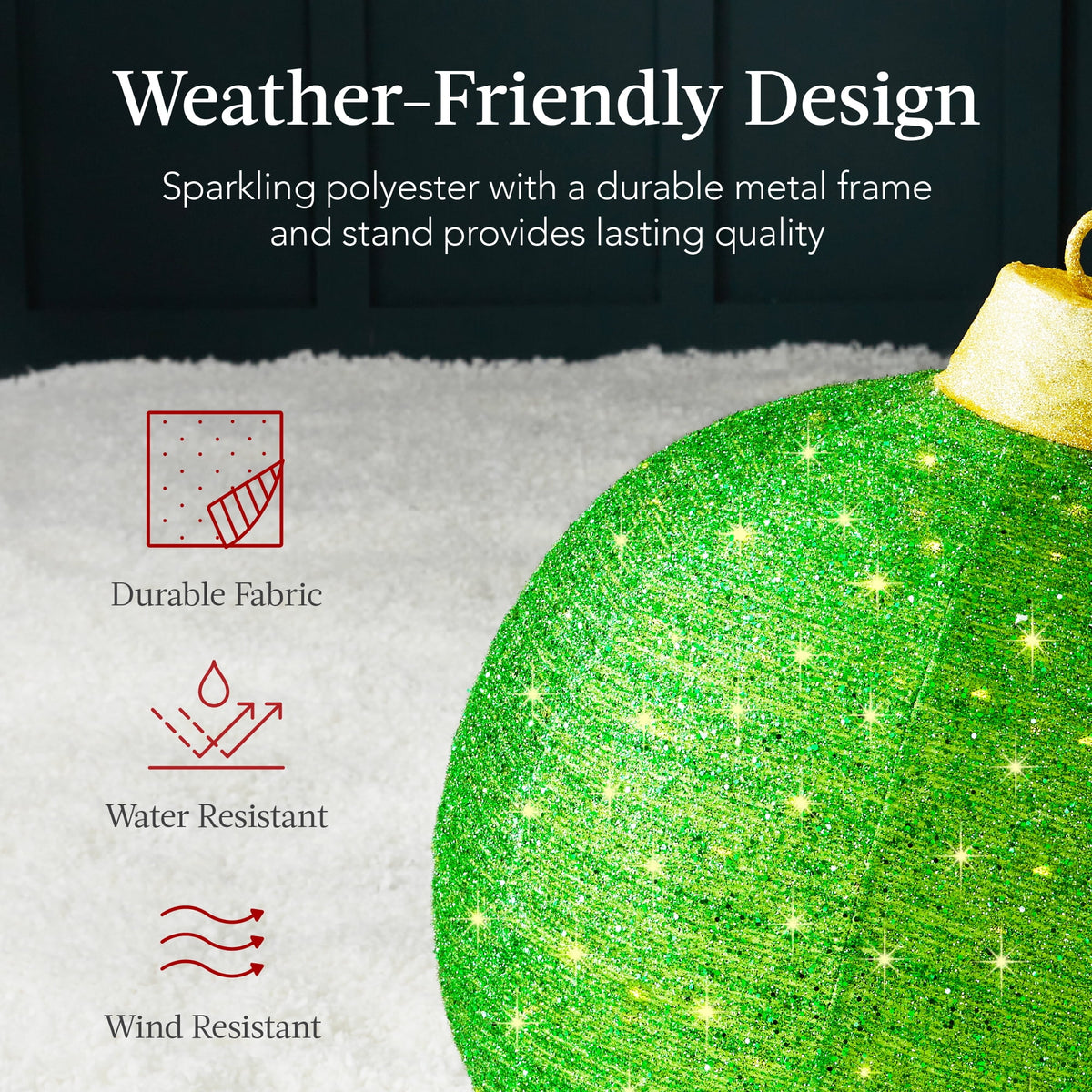 Best Choice Products 2pc Lighted Pop-Up Christmas Ornaments Outdoor Holiday Decoration w/ 220 LED Lights - Red/Green