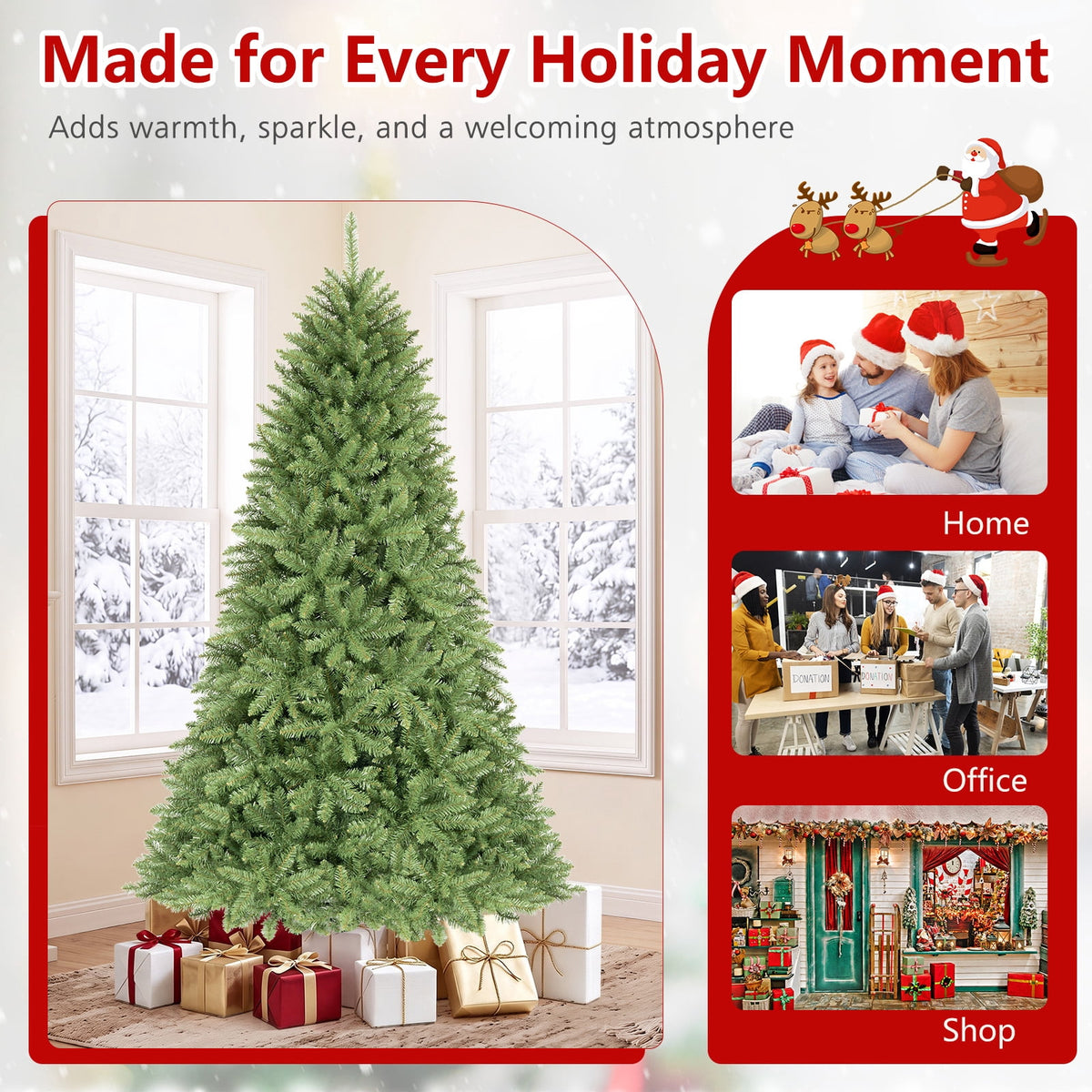 Costway 4 ft Artificial Christmas Tree with 559 Lush PVC Branch Tips & Folding Metal Stand