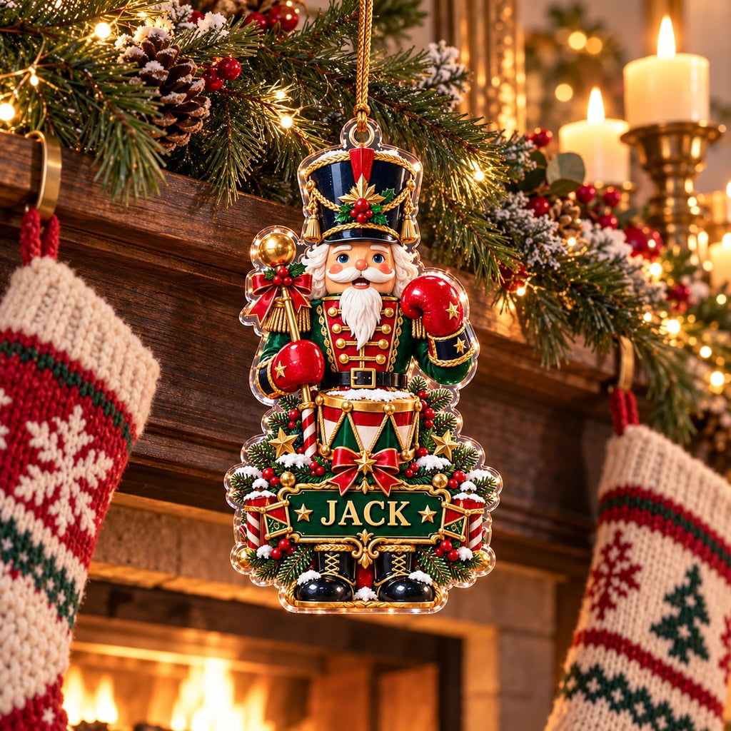 Personalized Christmas Ornament Nutcracker Toy Soldier Tree Hanging