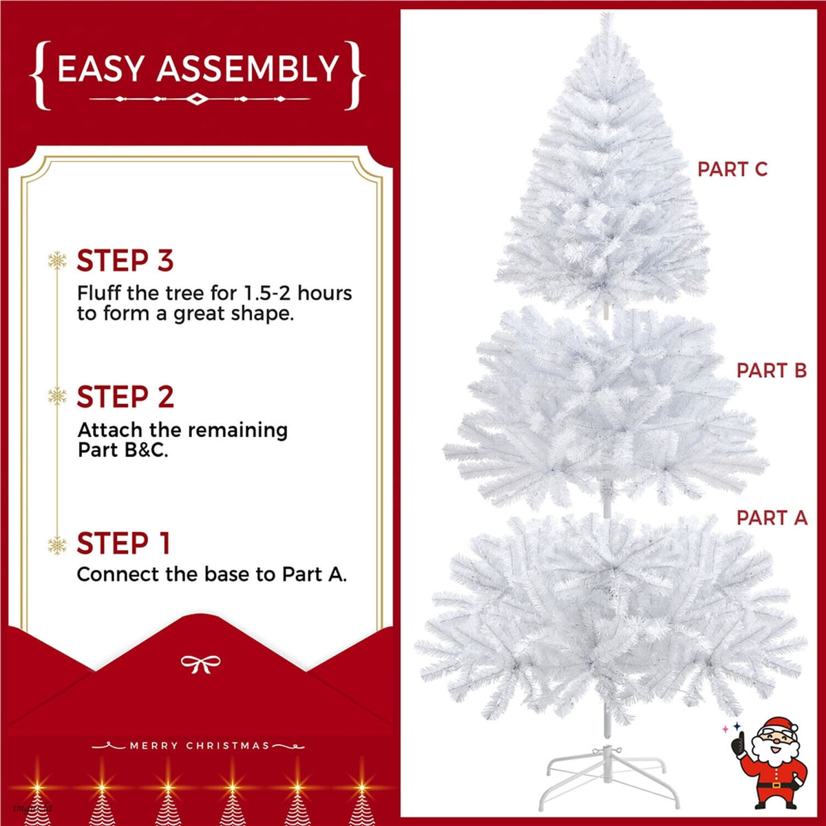 Alden Design 4FT Artificial Pre-lit Christmas Fir Tree with Foldable Stand,70 LED Warm Lights,Black