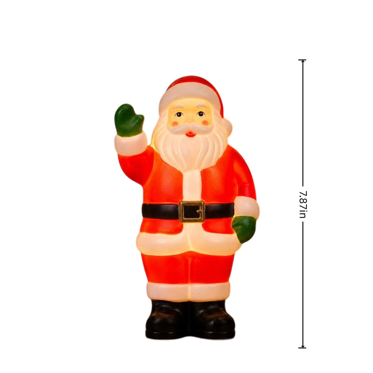 Luckky Lighted Christmas Dog Resin Statue, Santa Hat and Scarf Dog Figurine, 7.87 Inch, Multi-Color LED Lights, Indoor Outdoor Holiday Decor