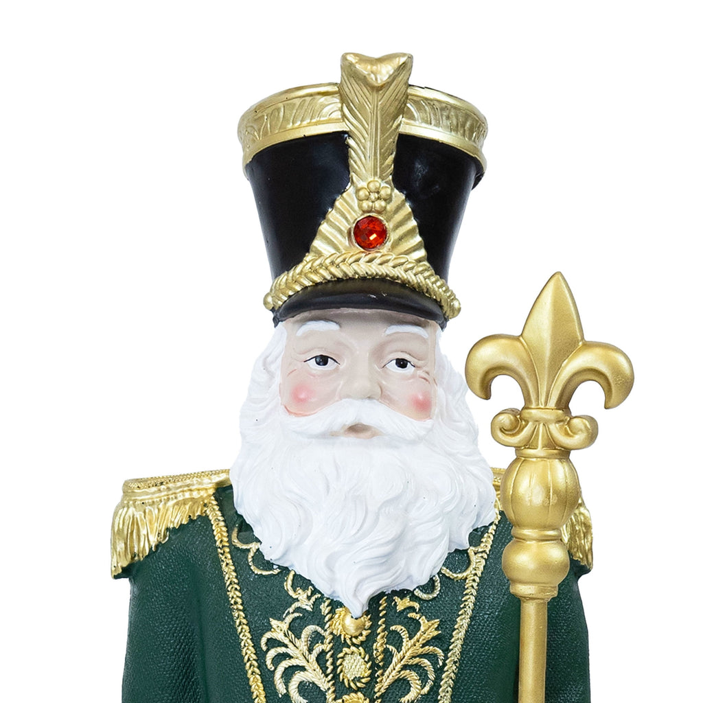 Sunnydaze Green Polyresin Guardian of the North Pole Nutcracker Christmas Statue, 37"