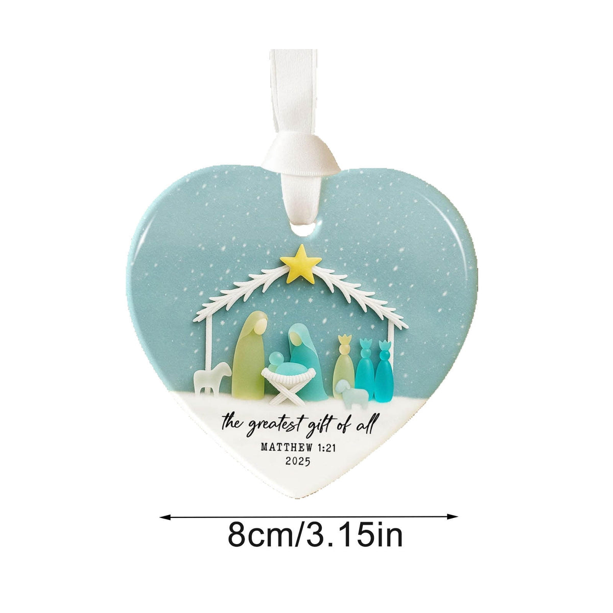 Lunxisen 1 Pcs Sea Glass Nativity: Jesus’ Birth Christmas Ornament,Coastal Inspired Sea Glass Nativity Ornament,Handmade Nativity Scene, with Shells and Starfish