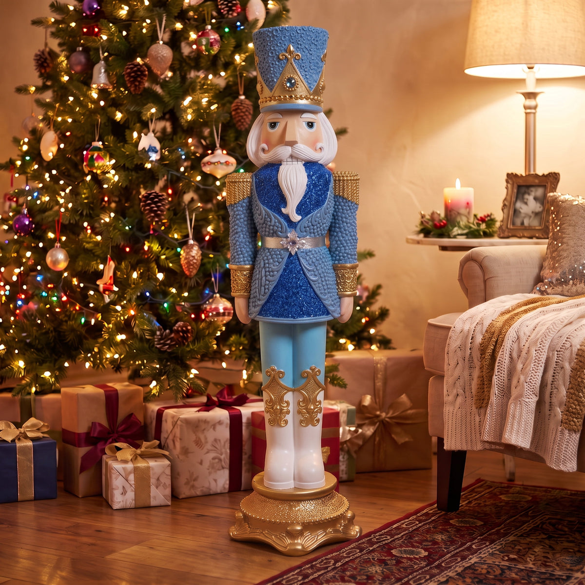 Sunnydaze Pink Polyresin Kenneth the Princely Nutcracker Christmas Statue, 37"
