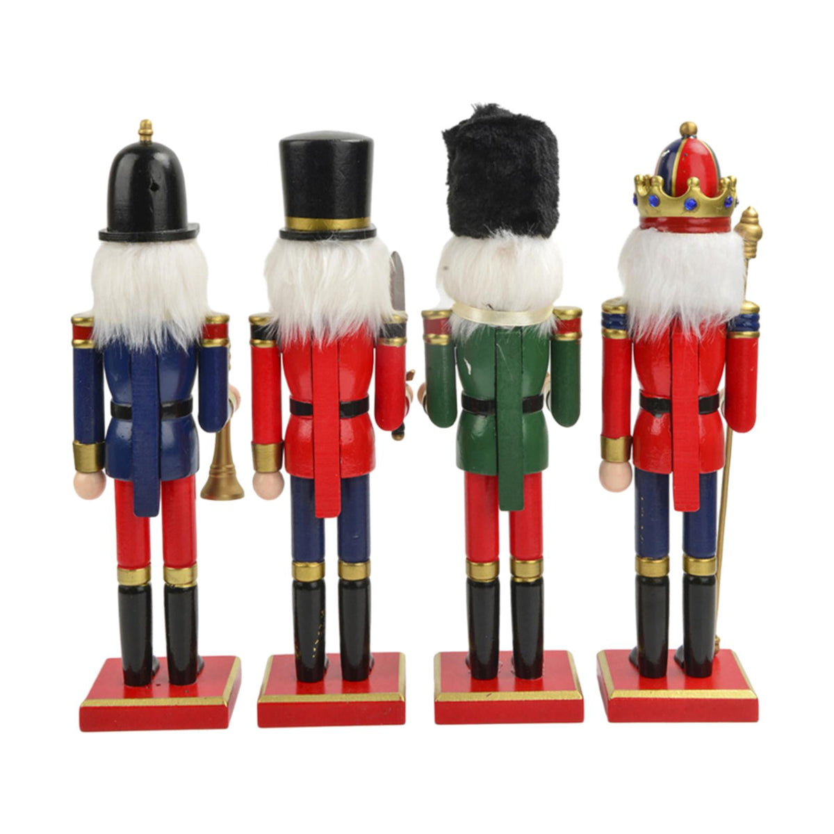 4x Nutcracker Ornaments Christmas Doll Painted Party Favors Holiday Present Classic Style Desktop Decor Nutcracker Figurines