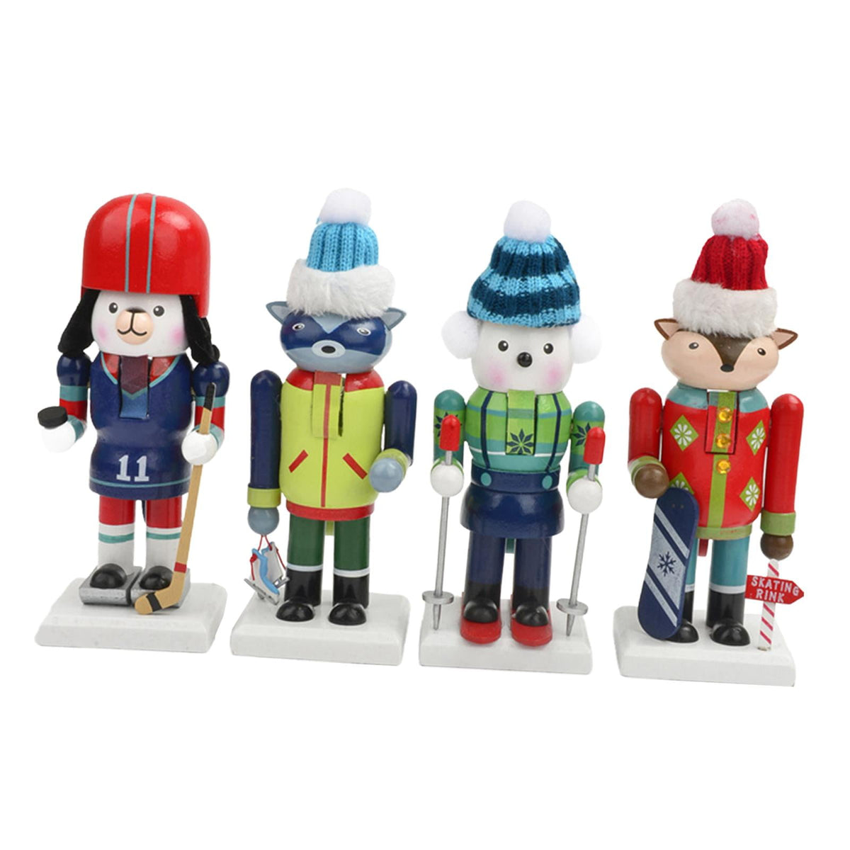 4x Wooden Christmas Nutcracker Kids Toys Festivals Props Christmas Decoration