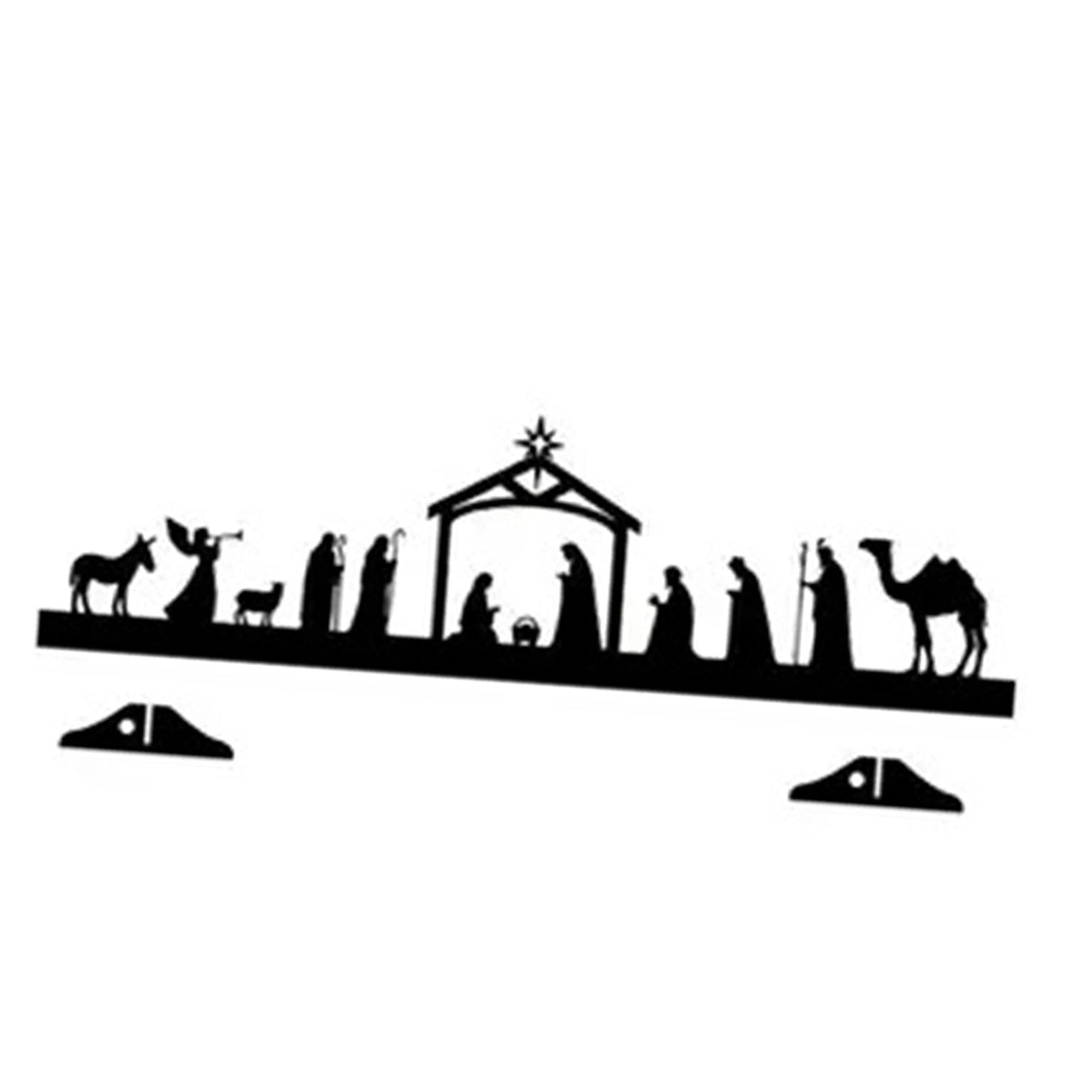 FVDPWYE Baby Jesus Manger Ornament Decor Collection Iron Desk Figurine Novelty Manger Scene Jesus Nativity Scene for Home Living Room L
