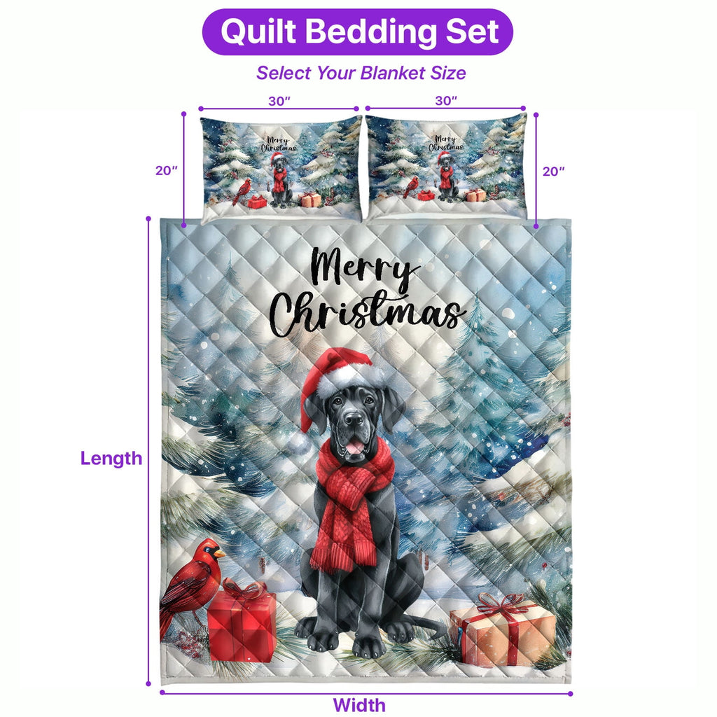 Merry Christmas French Bulldog Enjoys Woofmas Winter Xmas Holiday Quilt Bedding Set Dog Lover Gifts 1 Blanket Bed Cover 2 Pillowcases - 02022
