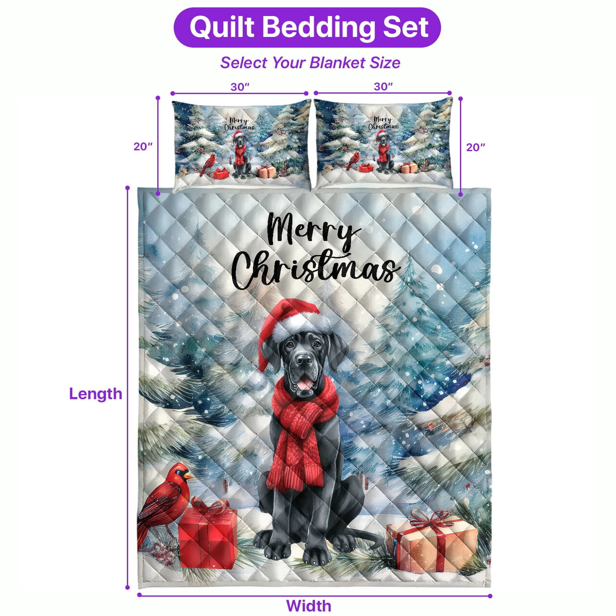 Merry Christmas French Bulldog Enjoys Woofmas Winter Xmas Holiday Quilt Bedding Set Dog Lover Gifts 1 Blanket Bed Cover 2 Pillowcases - 02022