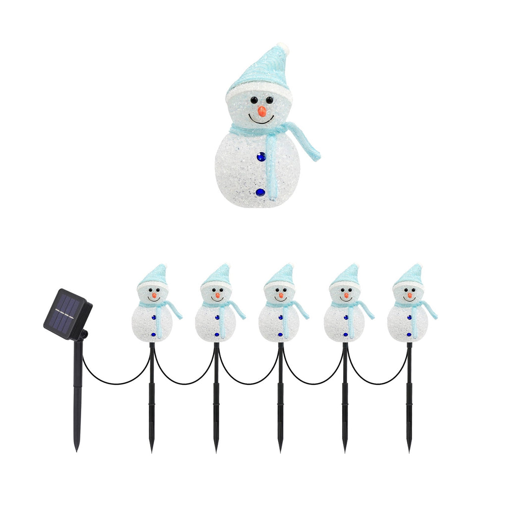 5pcs 17.3in Outdoor Christmas Lights, CXALSSY C9 LED Solar Christmas Lights near Me, Solar Outdoor Christmas Lights for House, IP65 Waterproof XMAS Snowman Decorations