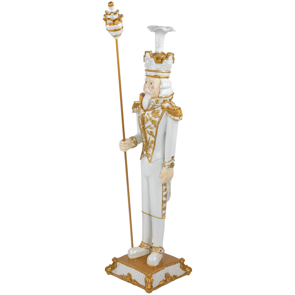 Northlight Christmas Nutcracker Soldier with Scepter - 25.75" - White and Gold