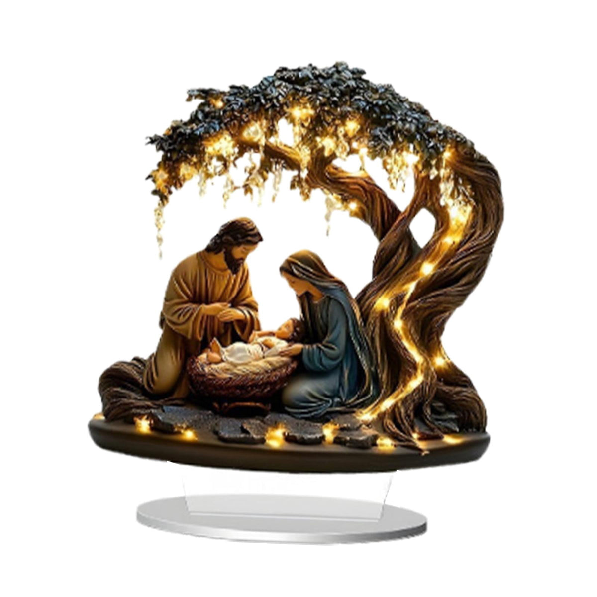 LeeQinersw Christmas Nativity Scene 2D Holy Family Xmas Tabletop Decor Nativity Display for