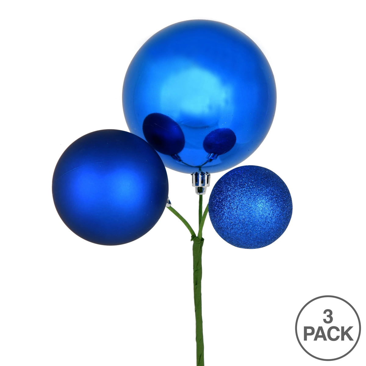 Vickerman 18" Honey Gold Orn Pick 3 per Bag. Features shiny, matte and glitter ornaments.