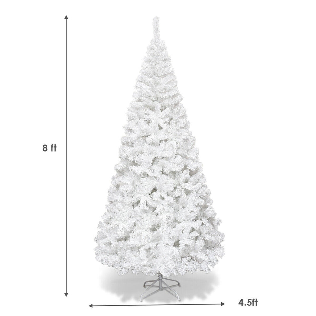Costway 7Ft Artificial Xmas Tree Stand Christmas Decoration White