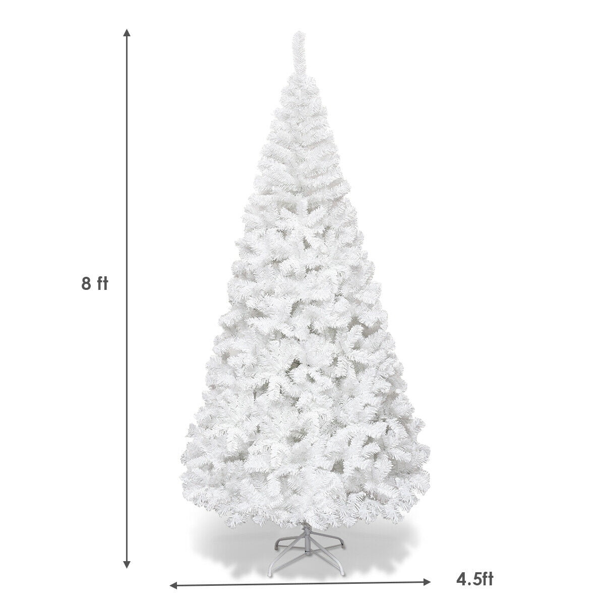 Costway 7Ft Artificial Xmas Tree Stand Christmas Decoration White