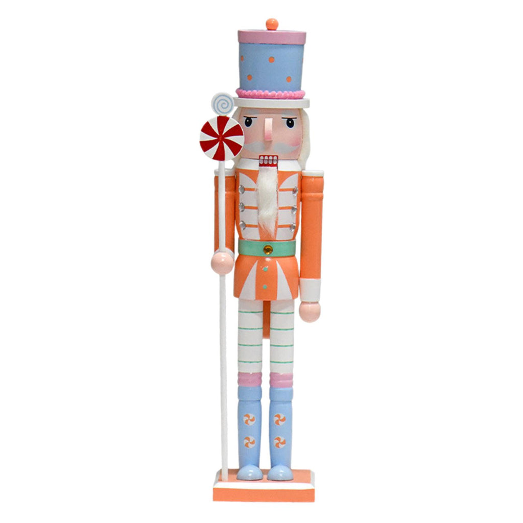 QccHieUs Nutcracker Figurine Nutcracker Figure Desk Crafts Christmas Decorations Wooden Orange