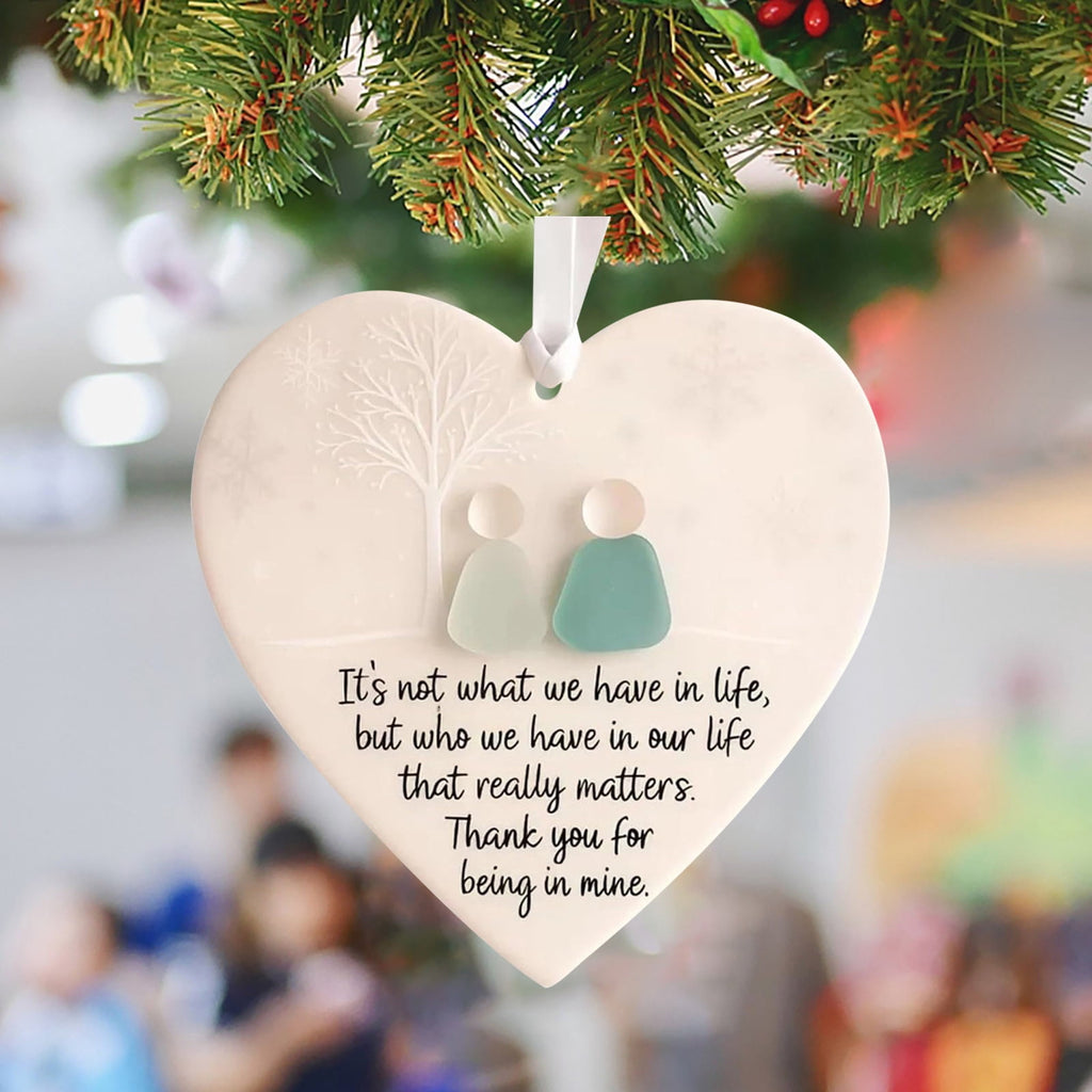 Lunxisen 1 Pcs Sea Glass Nativity: Jesus’ Birth Christmas Ornament,Coastal Inspired Sea Glass Nativity Ornament,Handmade Nativity Scene, with Shells and Starfish