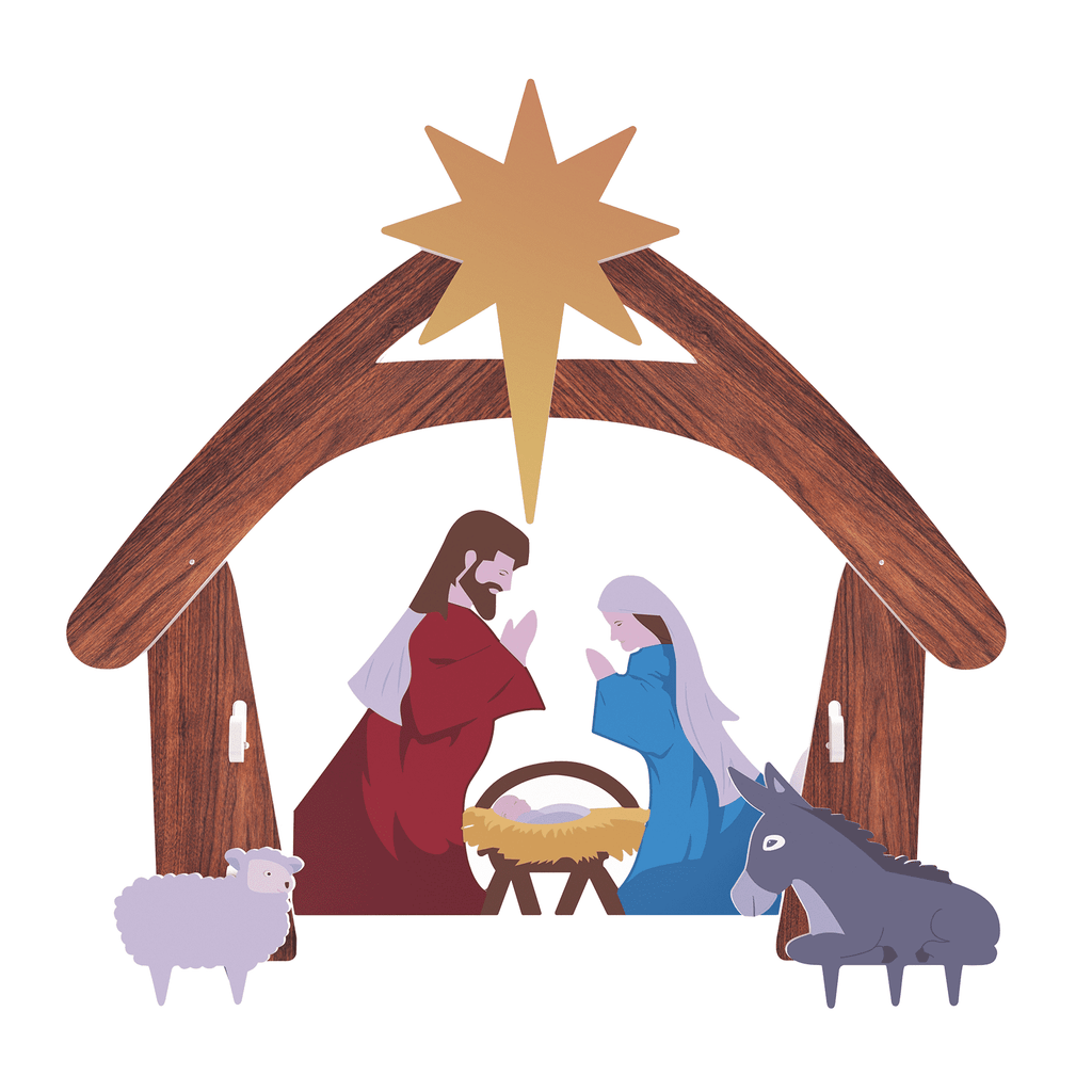 UBesGoo Weatherproof Lawn Nativity Scene Yard Display Outdoor Nativity Sets for Christmas