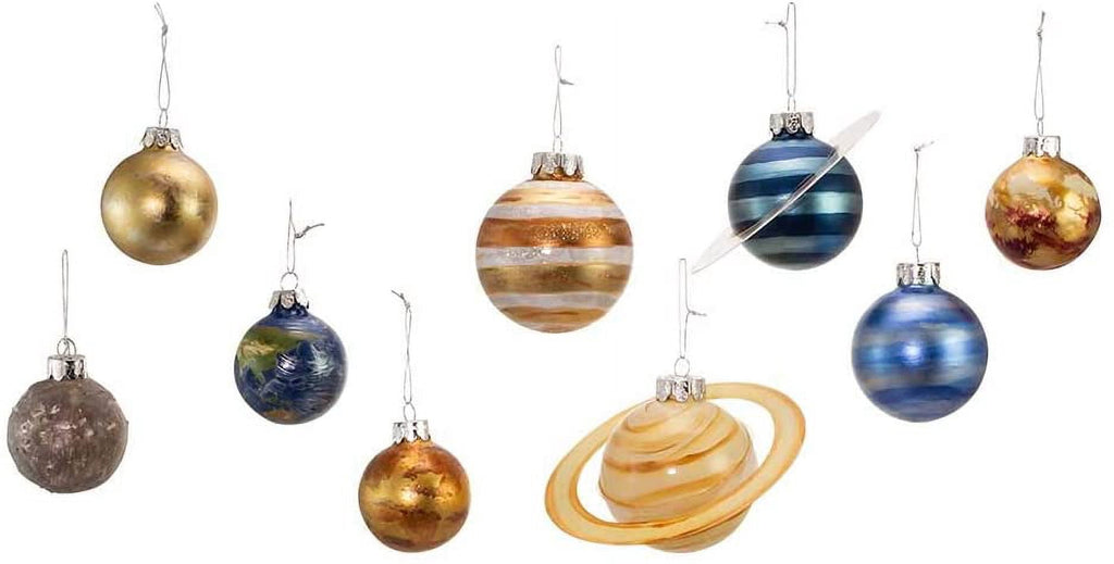 Kurt Adler 50-70MM Noble Gems Planet Solar System 9-Piece Set