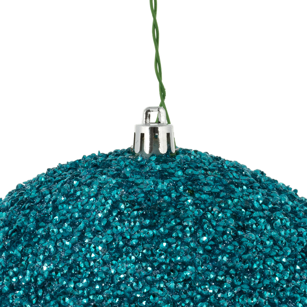 Vickerman 6" Turquoise Beaded Ball Ornament, 4 per Bag
