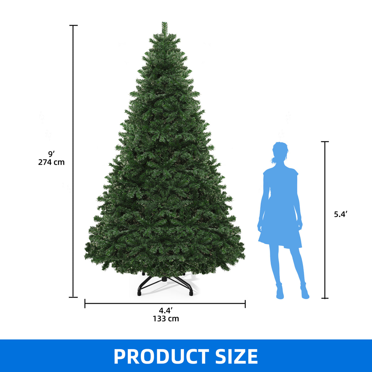 Dextrus 6ft Artificial Christmas Tree, Spruce Holiday Christmas Pine Tree with 880 Branch Tips & Metal Hinges, for Home, Office and Party Decor, Green