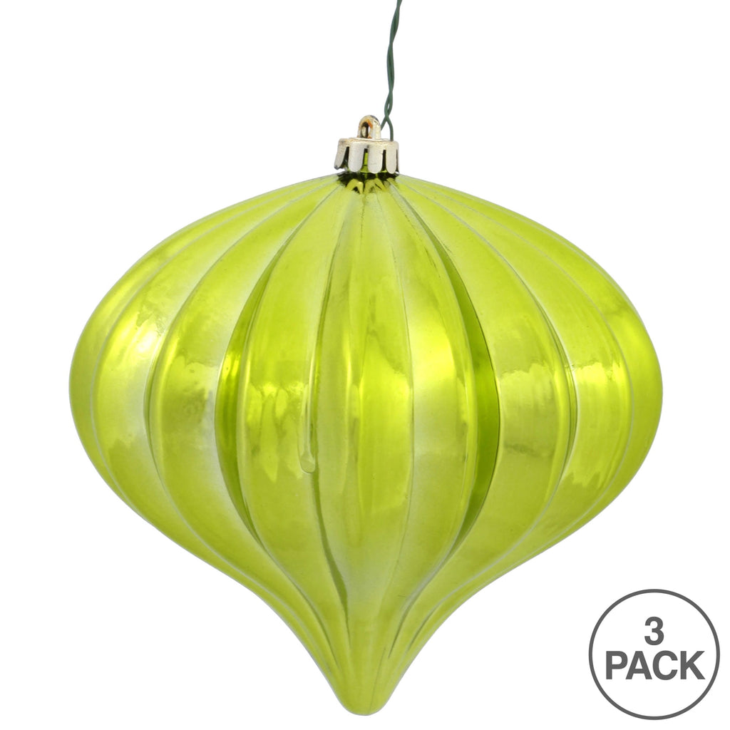 Vickerman 5.7" Burnished Orange Matte Onion Christmas Ornament, UV treated, Set of 3