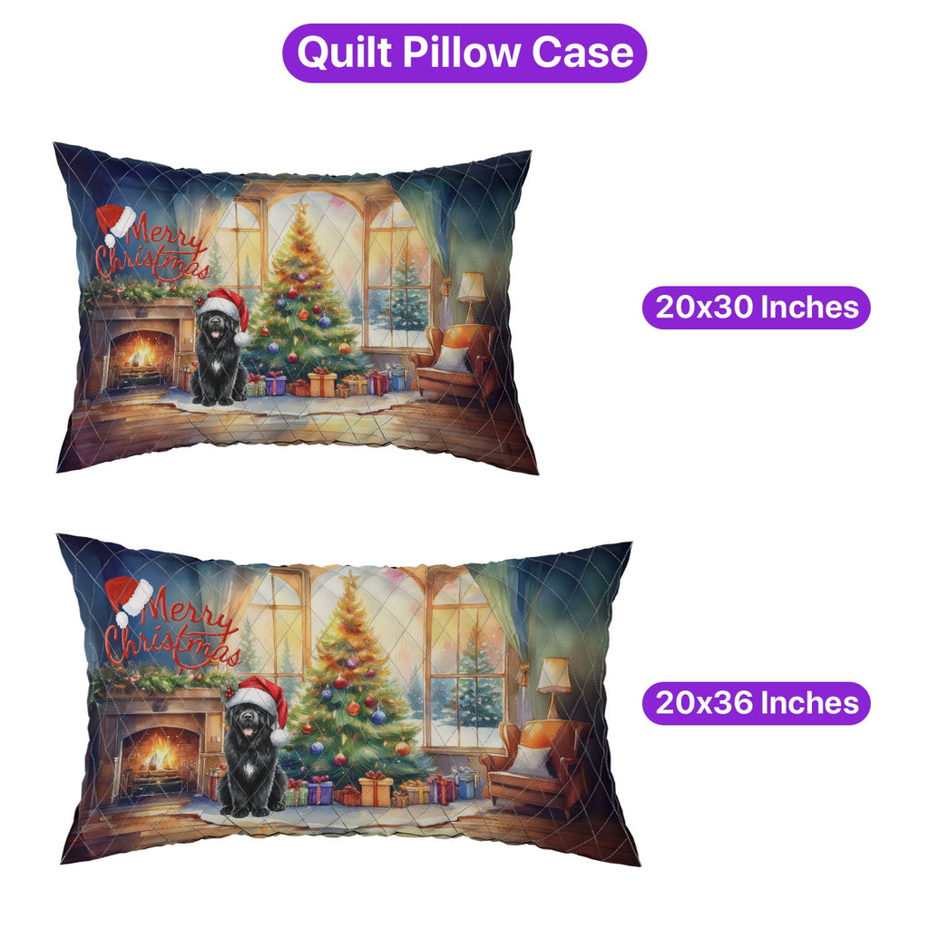 Merry Christmas French Bulldog Santa Hat Xmas Tree Winter Holiday Quilt Bedding Set Dog Lover Gifts 1 Blanket Bed Cover 2 Pillowcases - 01013