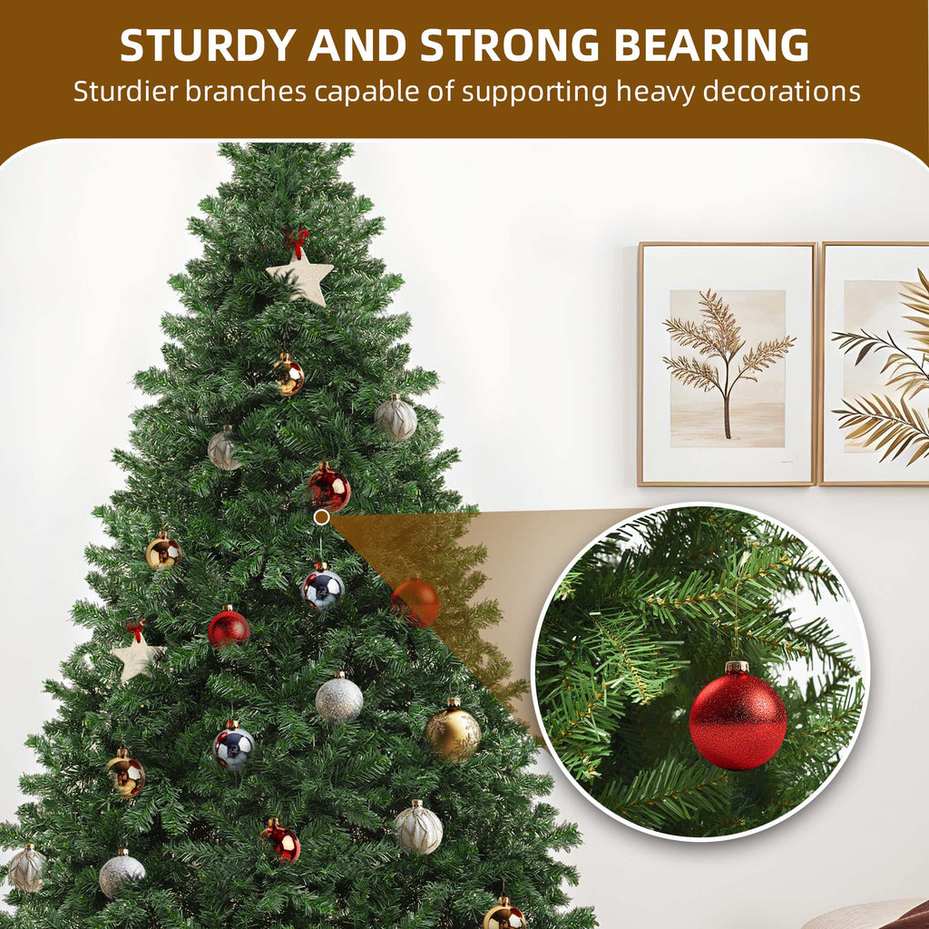 Dextrus 6ft Artificial Christmas Tree, Spruce Holiday Christmas Pine Tree with 880 Branch Tips & Metal Hinges, for Home, Office and Party Decor, Green