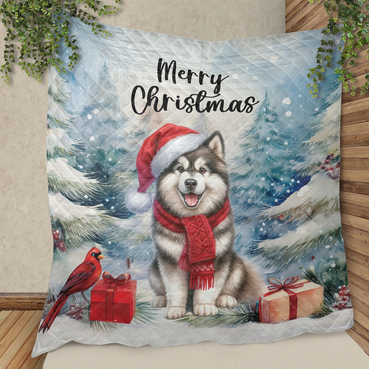 Merry Christmas French Bulldog Enjoys Woofmas Winter Xmas Holiday Quilt Bedding Set Dog Lover Gifts 1 Blanket Bed Cover 2 Pillowcases - 02022