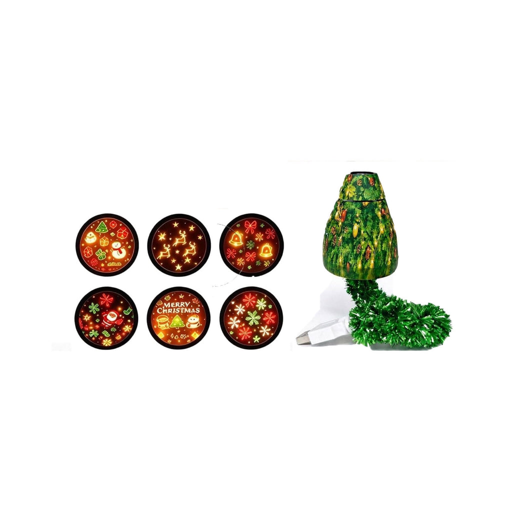 Magical Christmas Projection Night Light, USB Powered Holiday Projector with Festive Wall and Ceiling Effects for Bedroom, Living Room and Christmas Party Ambiance