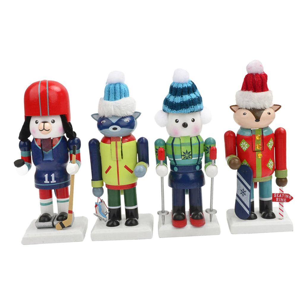 4x Wooden Christmas Nutcracker Kids Toys Festivals Props Christmas Decoration