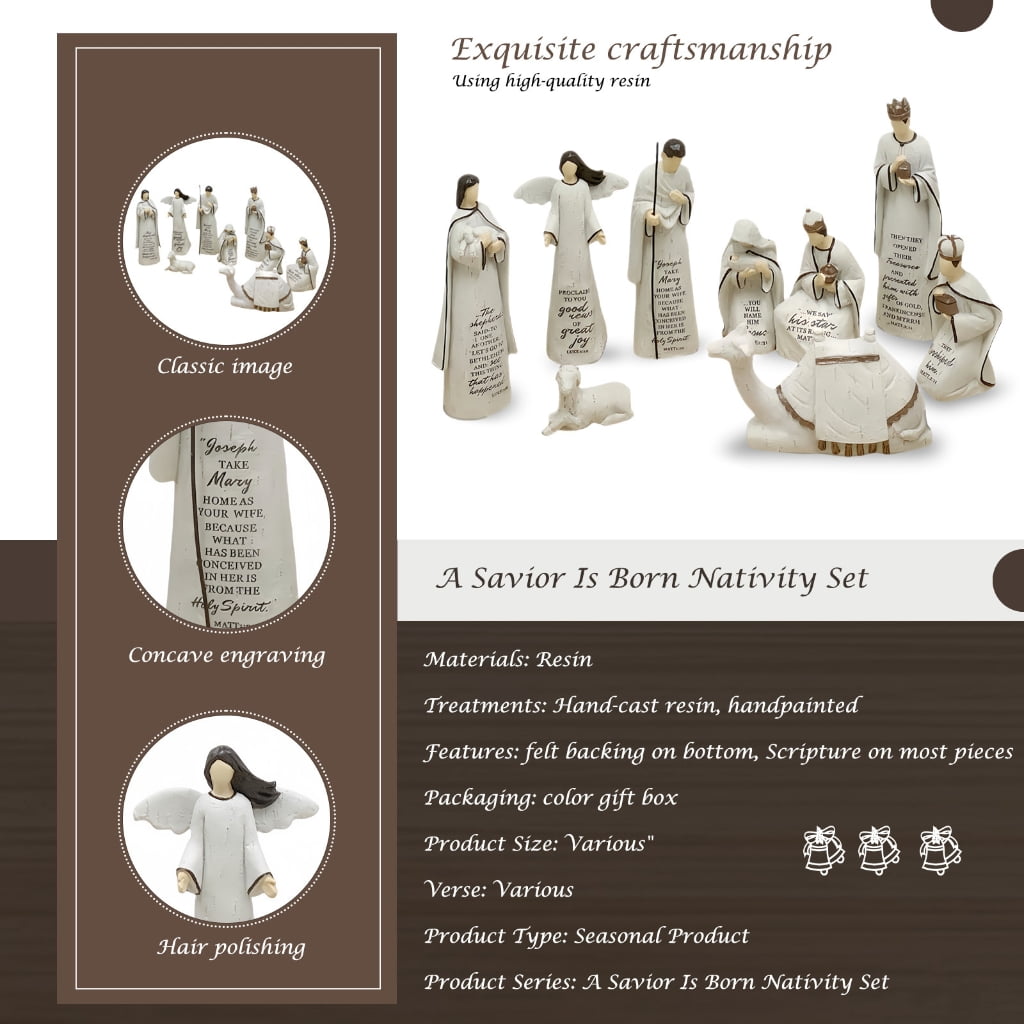 Jesscasday Baby Jesuses Holy Family Statue Miniature Christmas Nativity Scene Sculpture