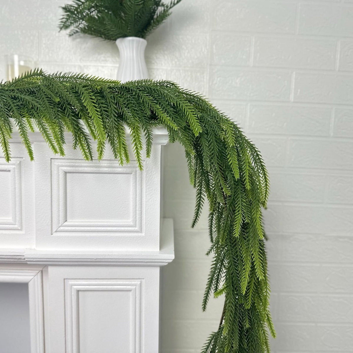 RBCKVXZ 5 FT Christmas Garland Thick and Realistic Artificial Cedar Garland Green Faux Needles Garland for Christmas Winter Home Mantel Fireplace Holiday Party Decorations