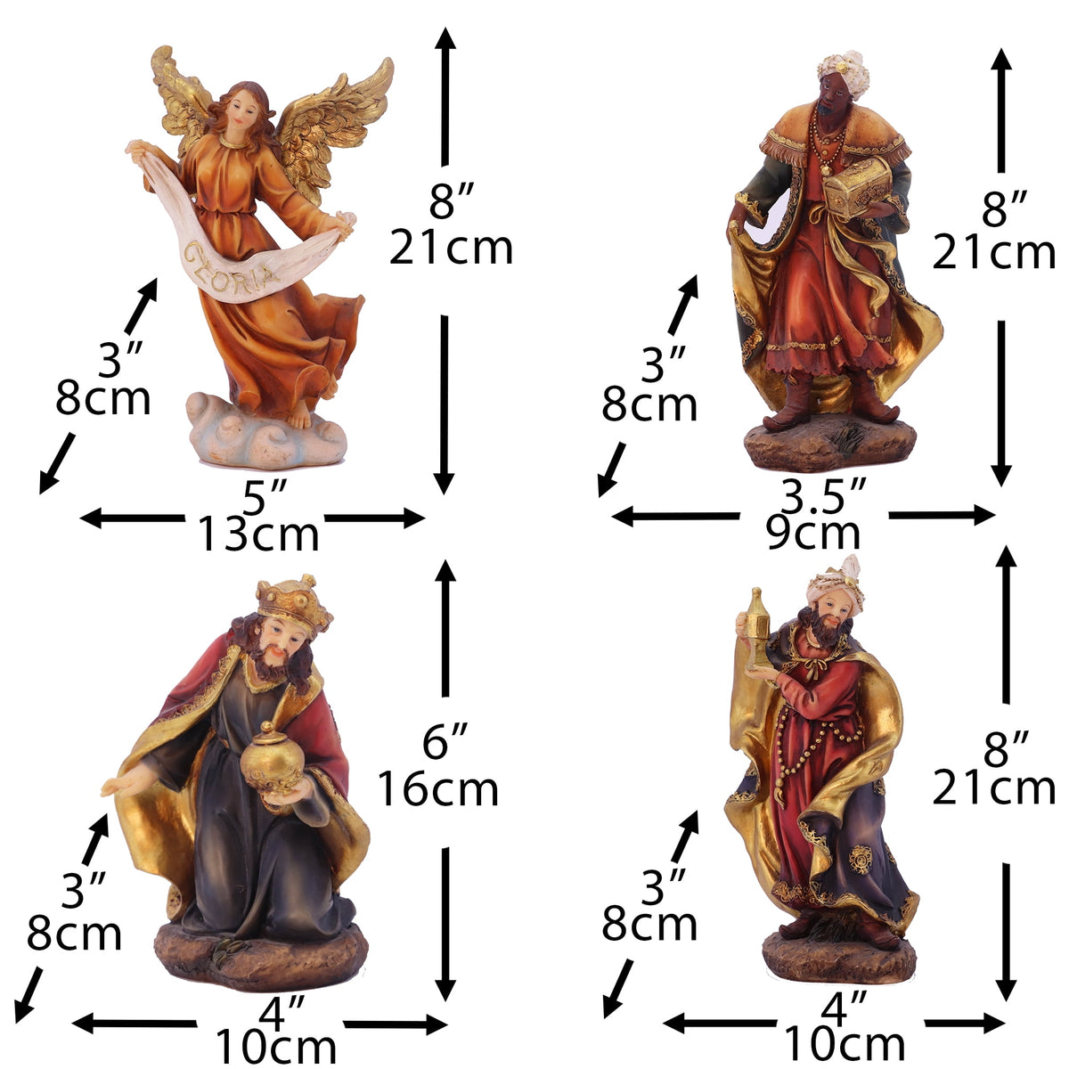 Nativity Set Scene Christmas Ornament Indoor Gift 11 Piece 8''
