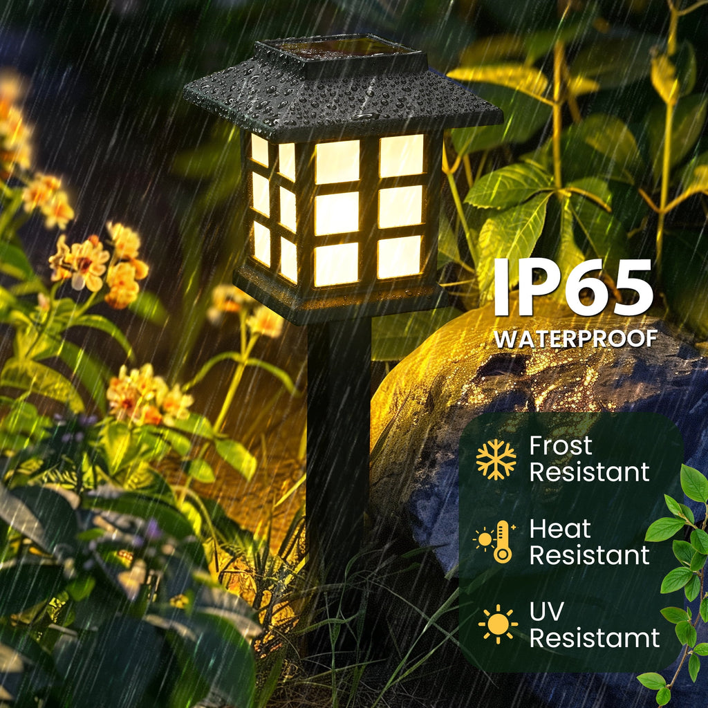 GIGALUMI Outdoor Solar Pathway Lights, 8 Pack, Automatic, LED, Weather Resistant