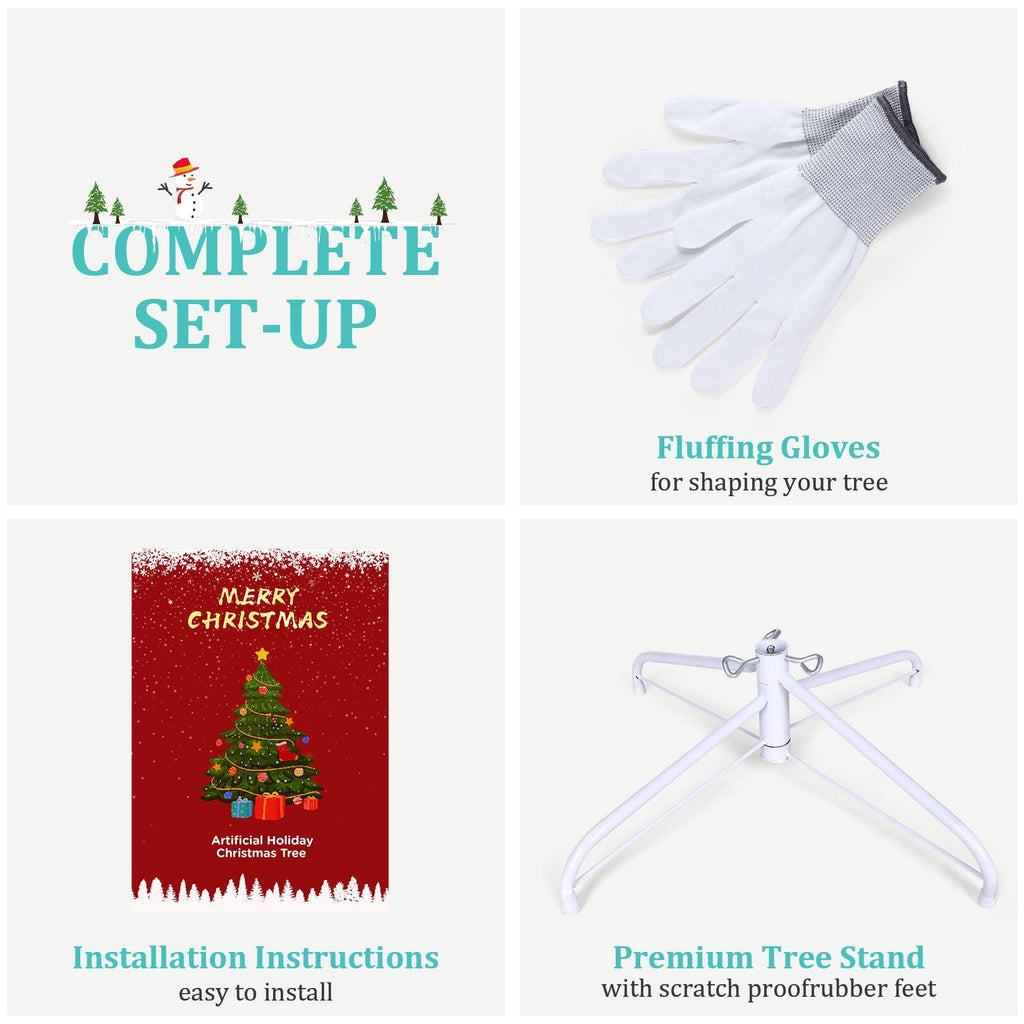 Funcid 6ft Pink Artificial Christmas Tree, Hinged Spruce Full Tree with 1477 Branch Tips, Foldable Metal Stand, New PVC Material, Xmas Tree for Indoor and Outdoor Decoration