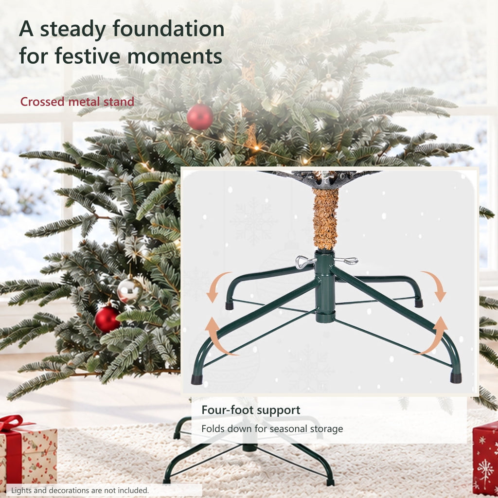 Furnibear 7ft Christmas Tree with 700 Snowy Tips Easy Setup Artificial Christmas Tree for Holiday Decor