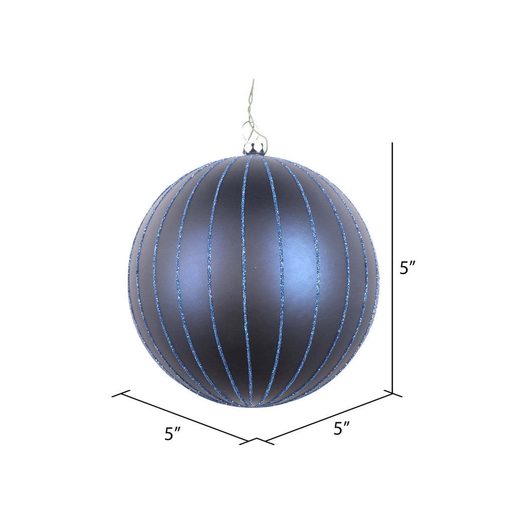Vickerman 6" Rose Gold Matte Glitter Ball Christmas Ornament, 2 pieces per bag
