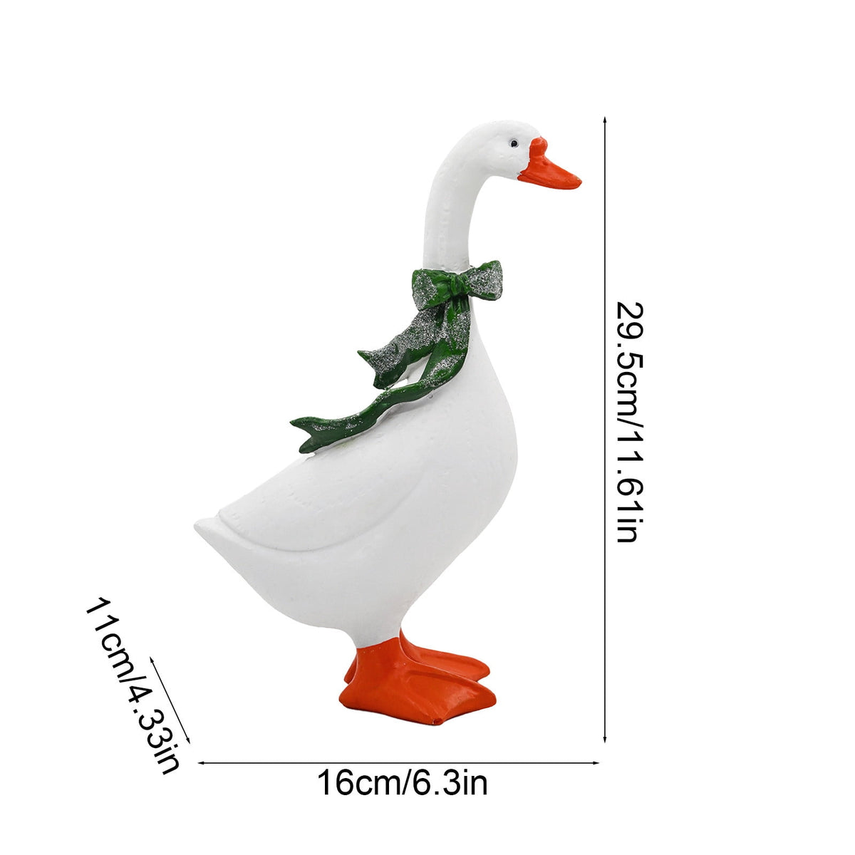 CHJK Hand-Painted Large Porch Goose Statue, Eye-catching Christmas Resin Goosey Ornaments Figurine, Compact Tabletop Ideal For Holiday Parties And Family Decor Must Have Christmas Gift
