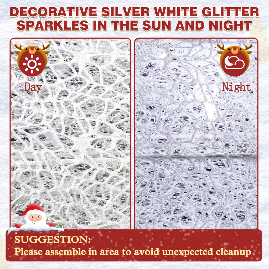 VEIKOUS 5ft Lighted Nativity Scene Christmas Decor Outdoor w/ 150 LED Lights, Holy Family Holiday Yard Decor Set ,White