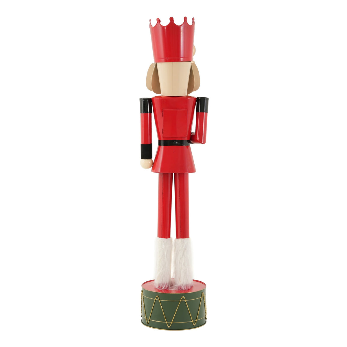 Christopher Knight Home 64" Large Metal King Nutcracker Christmas Decor with Scepter & Drum Base, Red